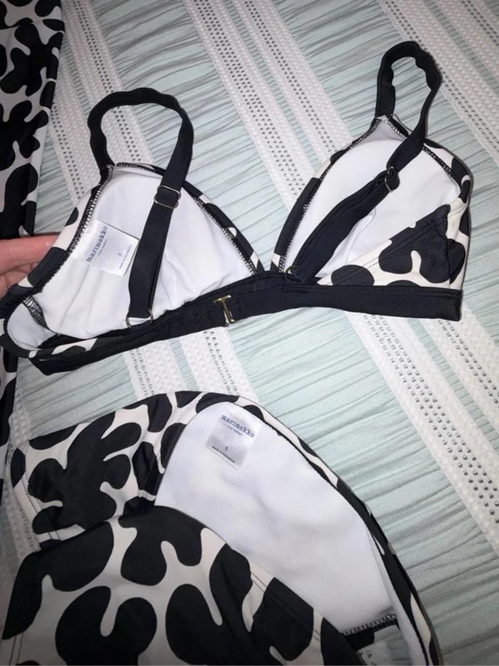 Marimekko Black & White Floral Triangle Bikini Set